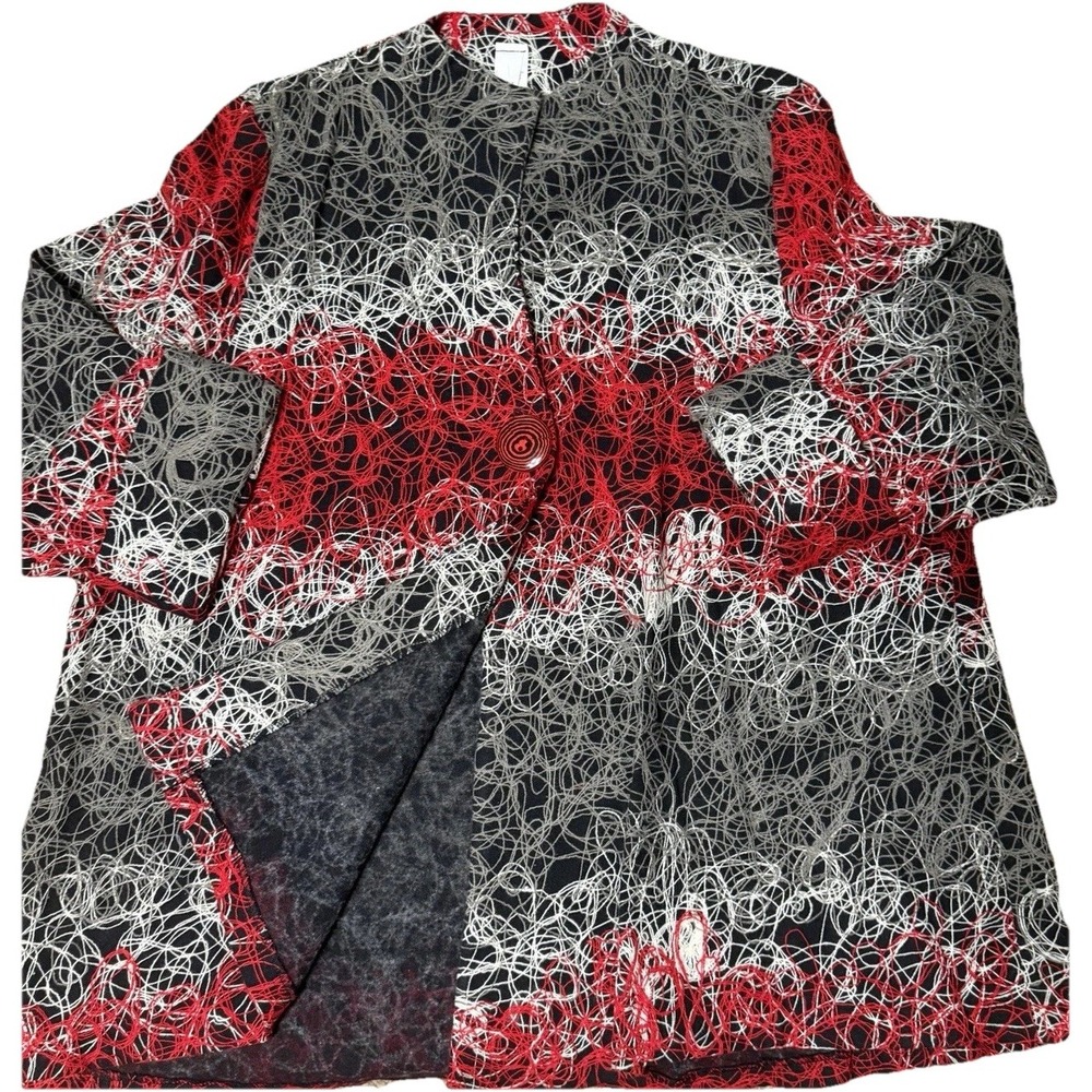 NWT Artsy Textured Womens 2XL Jacket Dense Stitching Swirling Lines Flared ALine - Picture 6 of 10